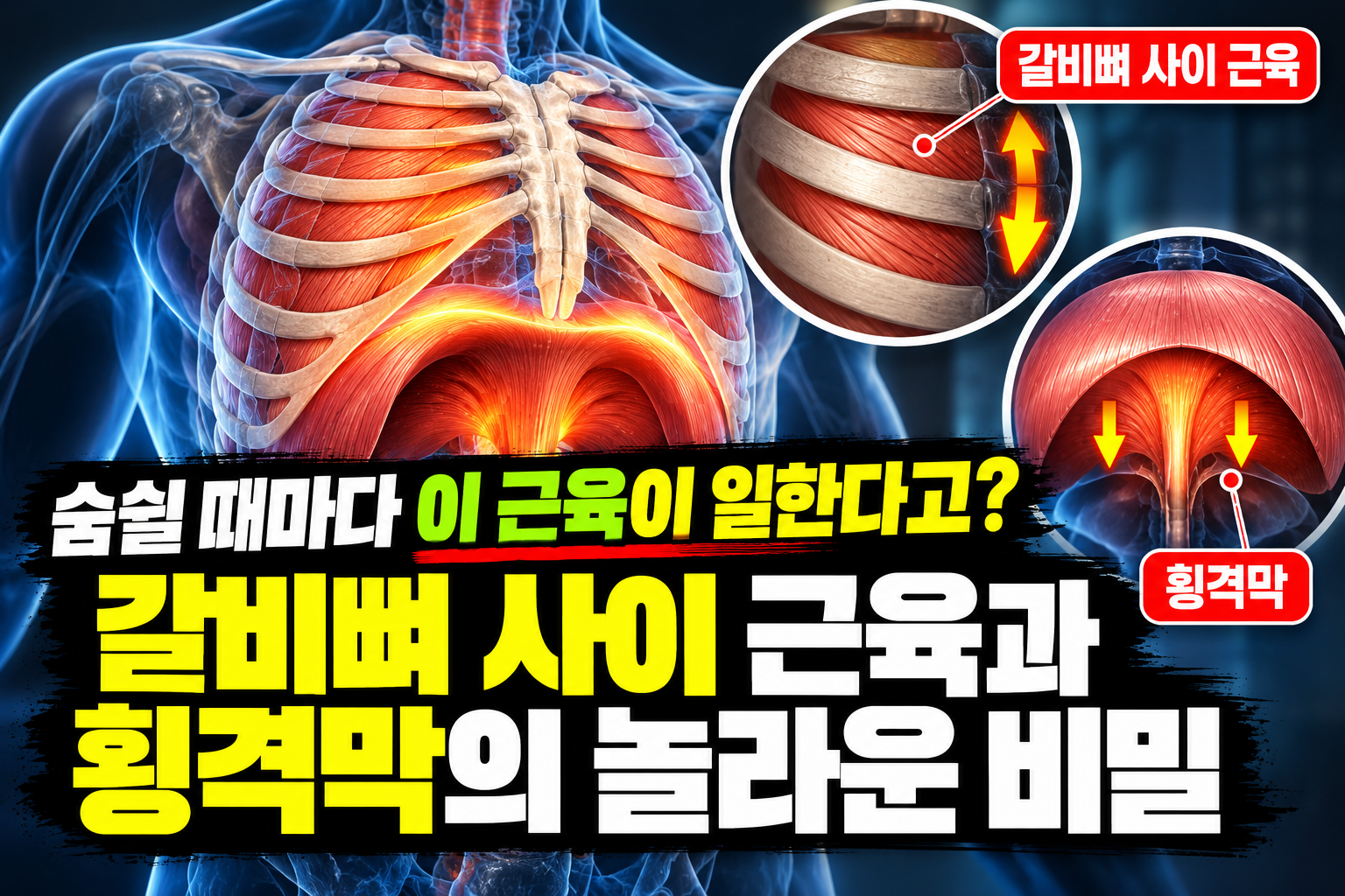 호흡에 사용되는 근육과 대흉근·소흉근의 관계